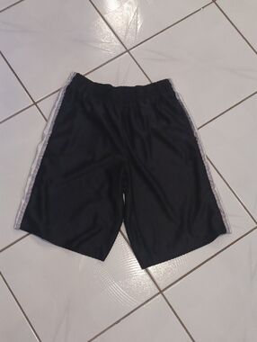 4/$40 Black Athletic Shorts with Silver & Gray Side Stripes